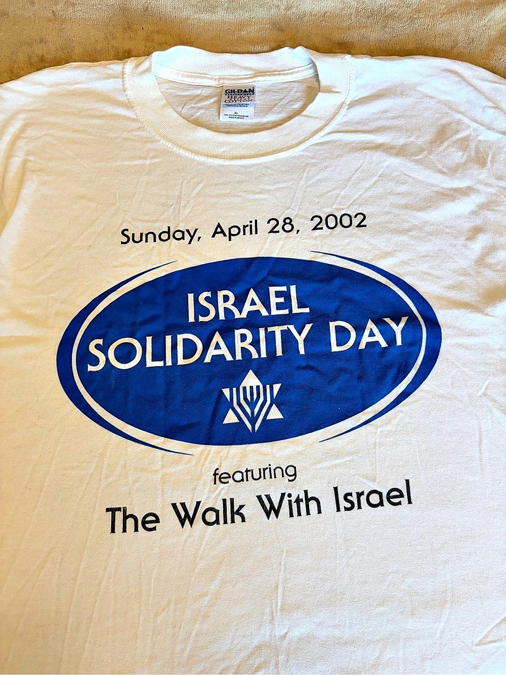 Gildan Israel Solidarity Day 2002 The Walk With Israel Graphic Tee Size Extra La